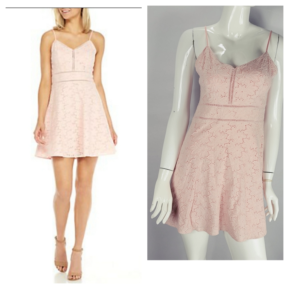 J.O.A Fit and Flare Dress Sleeveless Sz M Eyelet